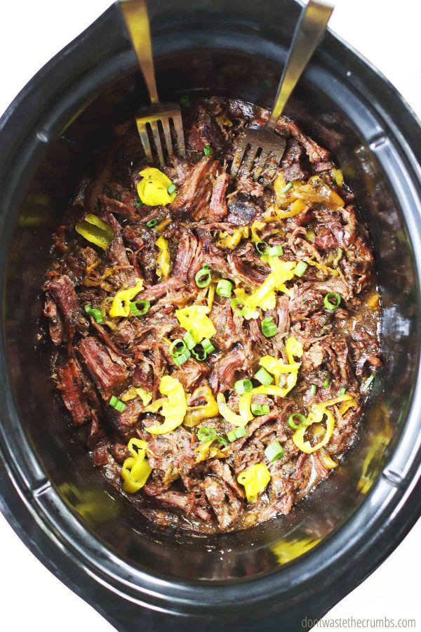 Easiest Mississippi Pot Roast (just 4 ingredients) - Don't Waste the Crumbs