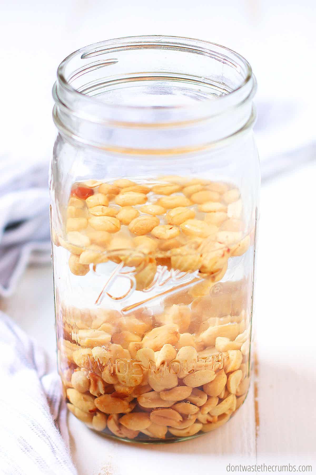 When making peanut milk, soak your peanuts overnight in a glass jar filled with filtered water.