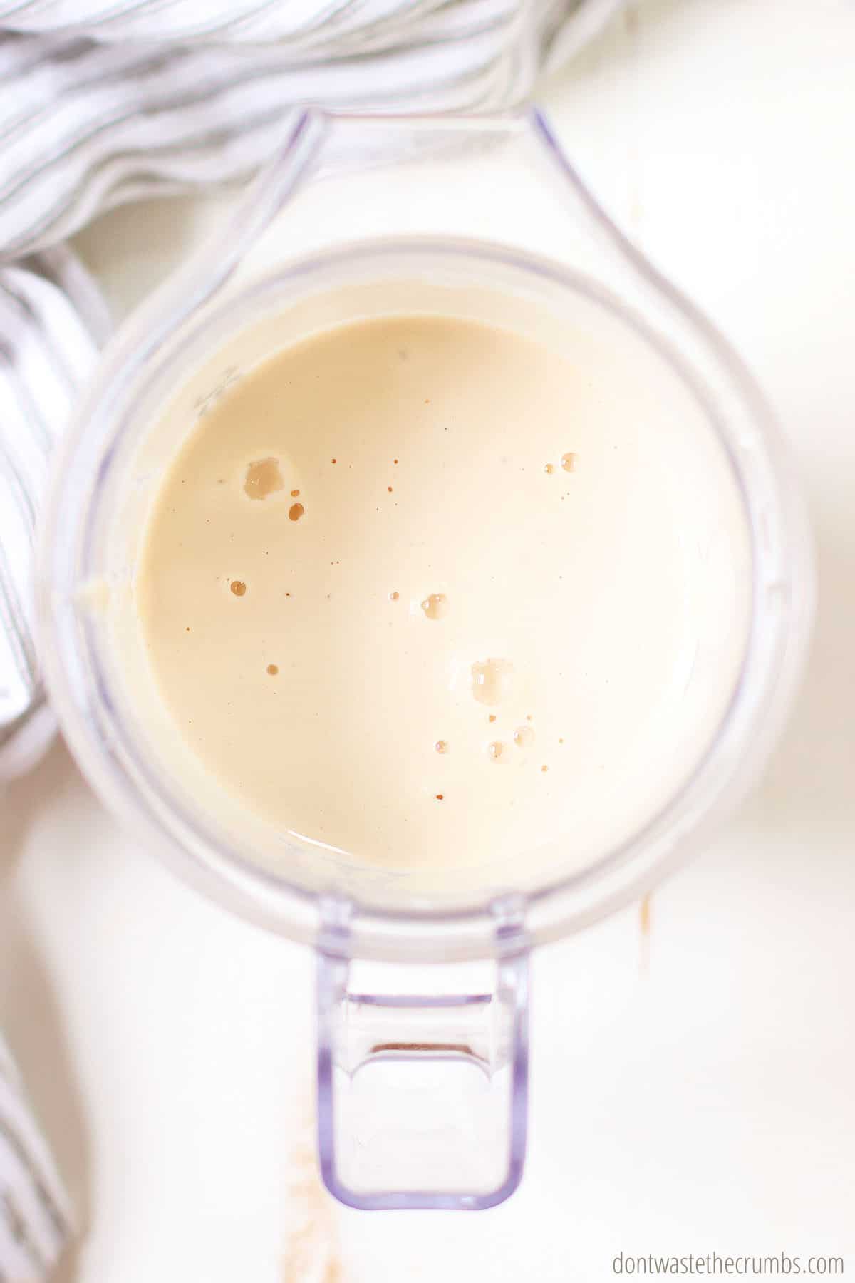 Making peanut milk is super easy! Just blend your soaked peanuts and filtered water in a blender until it becomes milk!
