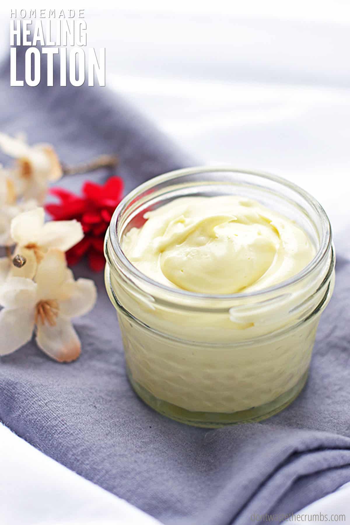 Homemade healing lotion is an amazing way to heal very dry and cracked skin. Here is the perfect recipe for homemade lotion.