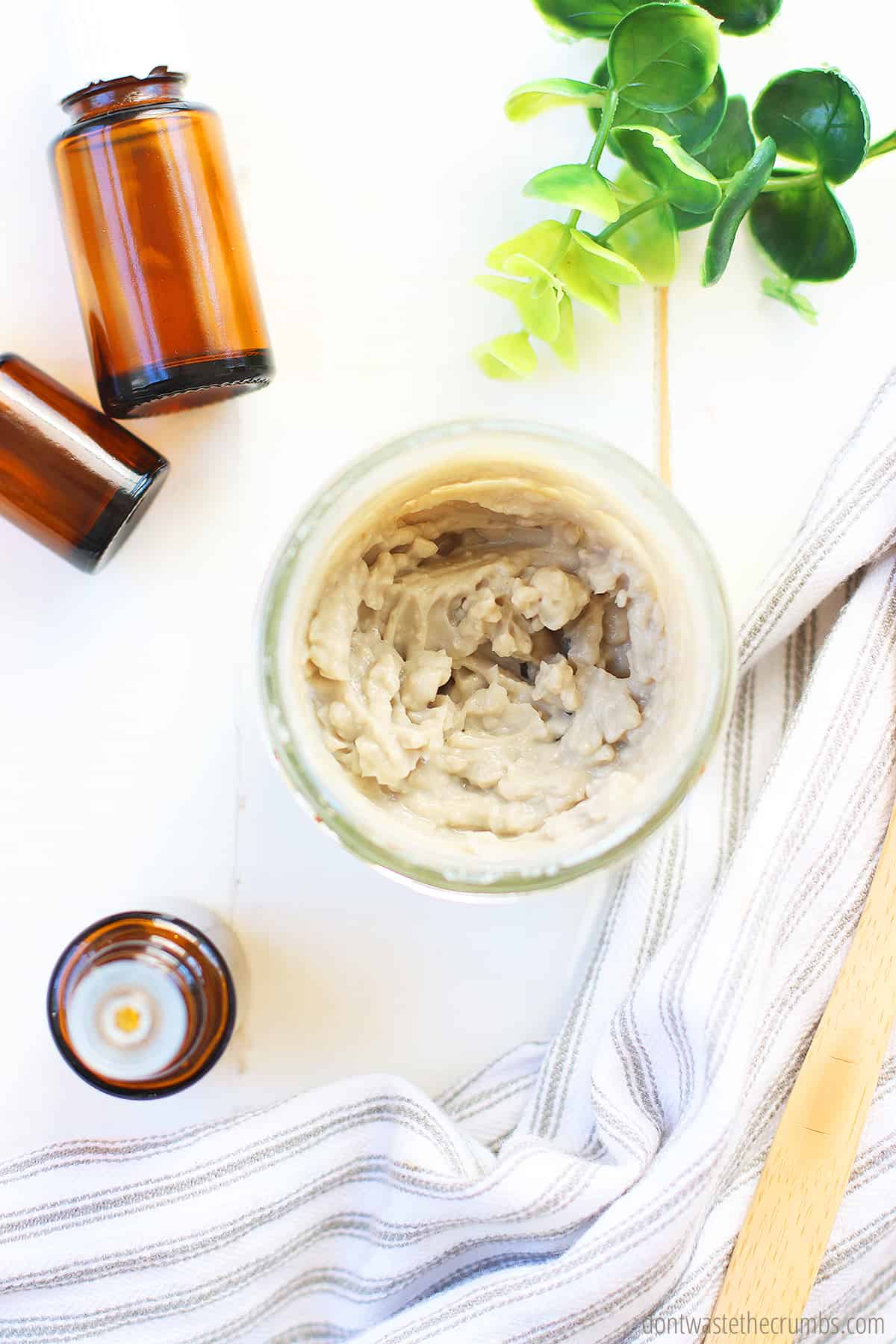 Freshly mixed remineralizing toothpaste using bentonite clay to heal cavities. It's the best natural toothpaste we've ever tried, and our dentist agrees! 