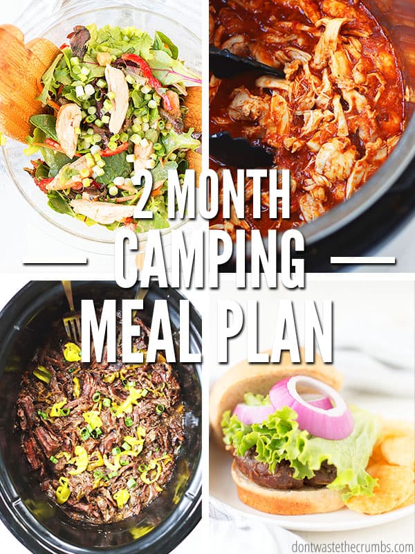 Here is the perfect camping meal plan for 2 months. Rotate 10 simple and delicious recipes for your next summer trip!