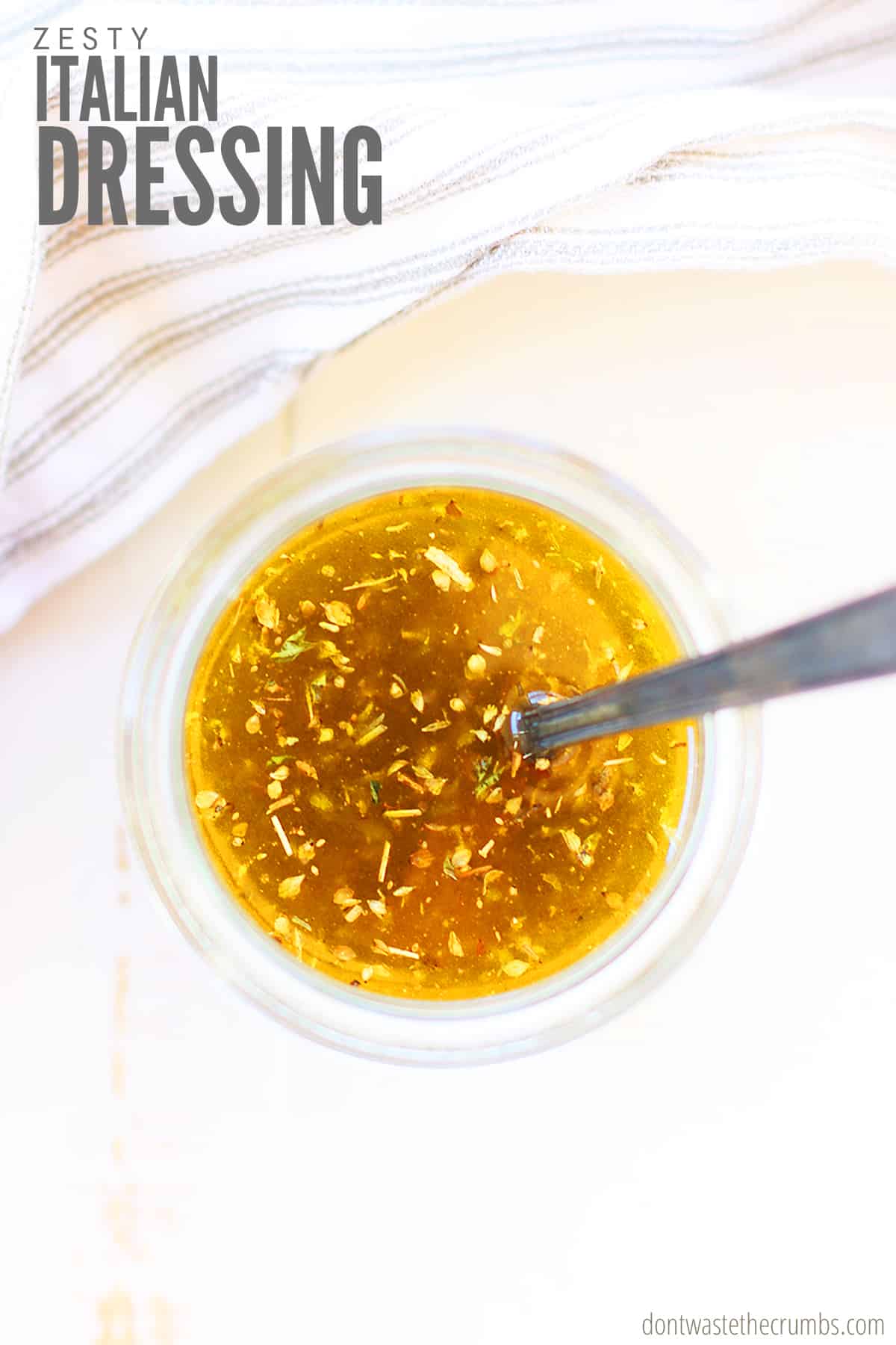 Enjoy this homemade zesty Italian dressing to add more kick to your salads and marinades,
