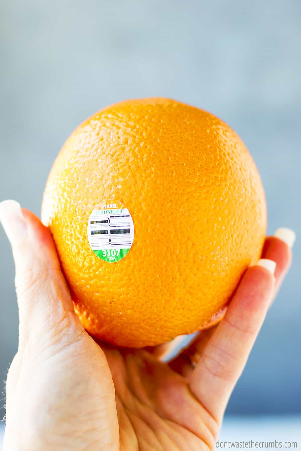 Orange with a PLU sticker on it.