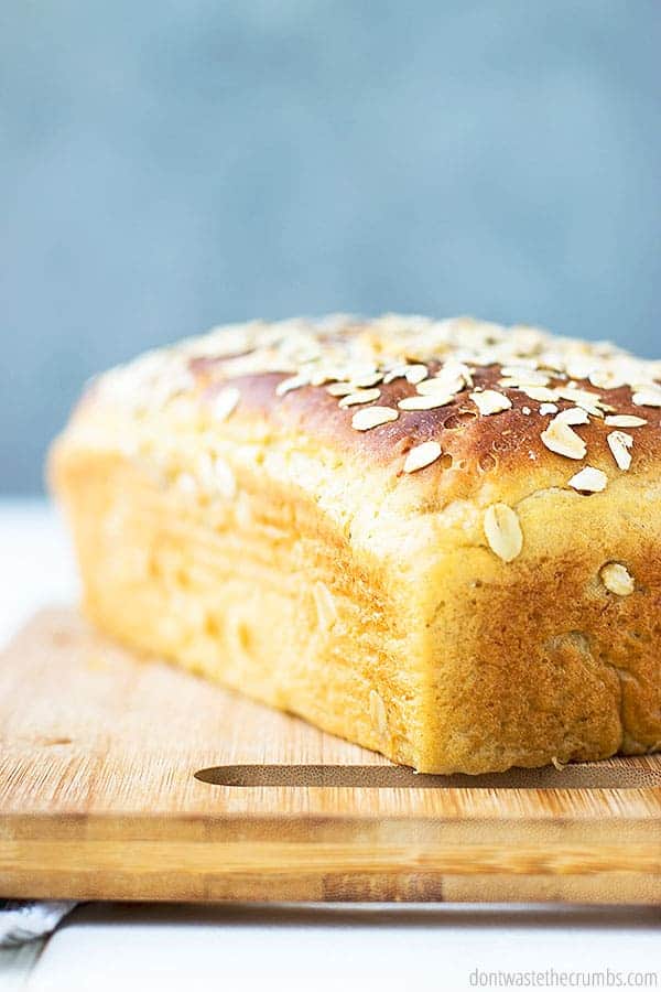 Loaf of oatmeal bread.