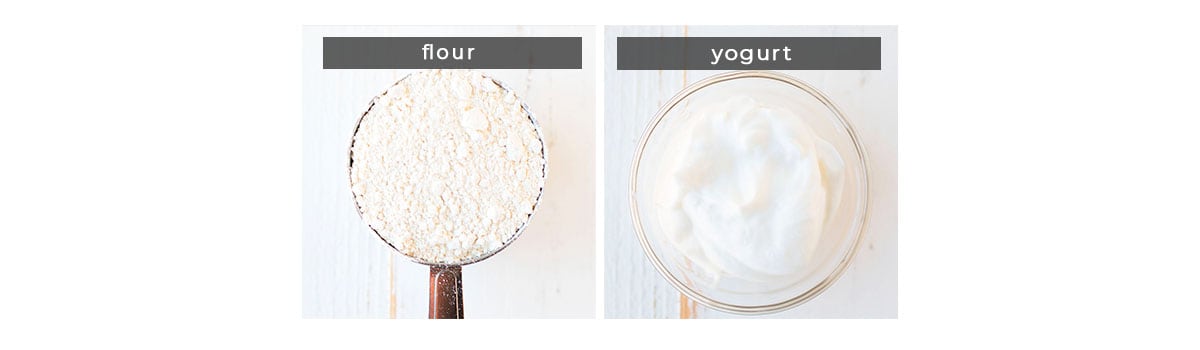 Image containing recipe ingredients: flour and yogurt.