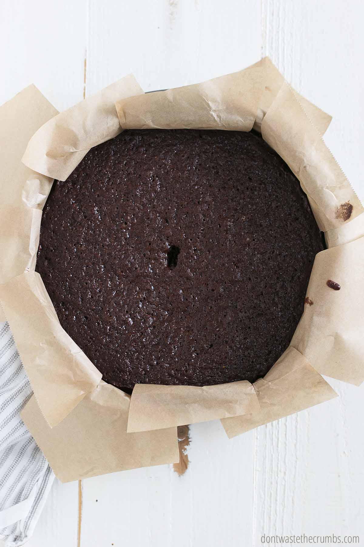 A homemade chocolate cake is a round 8 x 2 cake pan. 