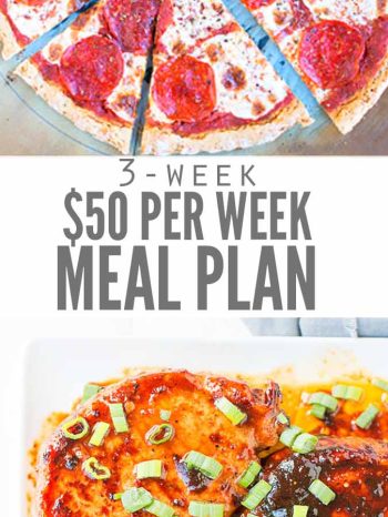 Spending too much on food? This cheap meal menu makes it easy. Delicious, healthy meals that feed the average family of four for just $50 a week!