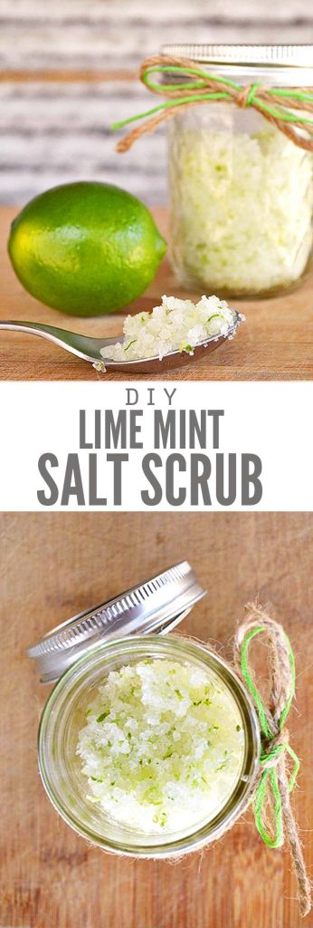 DIY Lime-Mint Salt Scrub