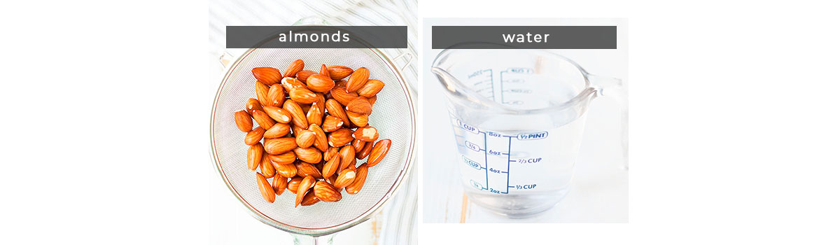 Image showing recipe ingredients almonds and water.