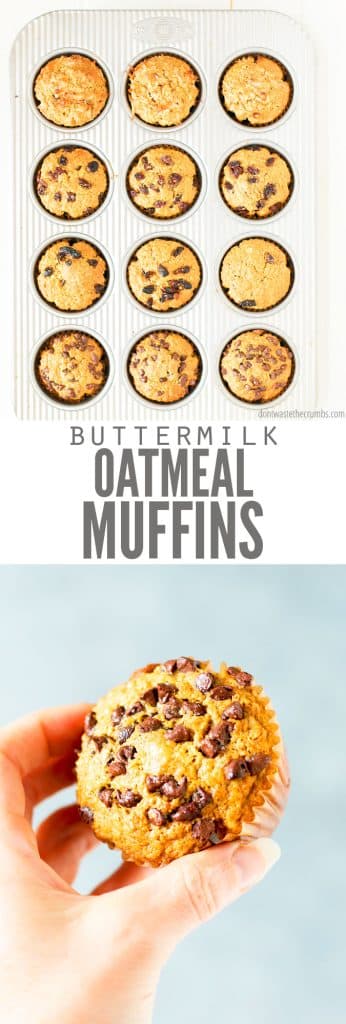 Easy Oatmeal Muffins recipe uses buttermilk to create super moist, tall, fluffy muffins. With a slight crunch on the outside and soft on the inside, these oatmeal muffins are freezer-friendly and perfect for a healthy breakfast or a quick snack.