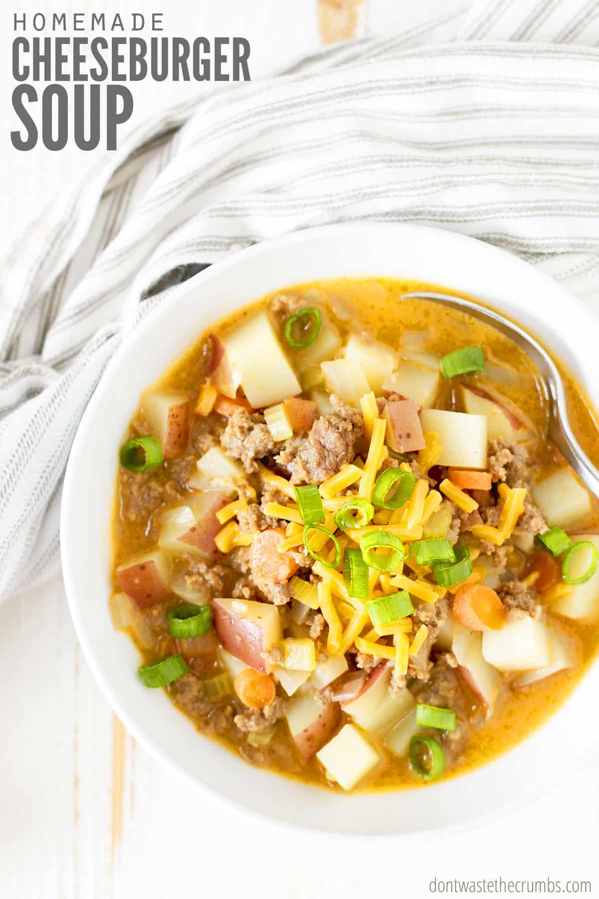My kids say this Cheeseburger Soup is award-winning - it's their absolute favorite! Thick and hearty with ground beef, diced potatoes, and a creamy sauce - it’s affordable, gluten-free, freezer-friendly, and absolutely delicious!