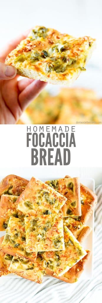 Shockingly easy, homemade focaccia bread requires 5 simple ingredients and only 10 minutes of hands-on time. It’s our favorite quick flatbread recipe, perfect for beginner and experienced bread bakers.