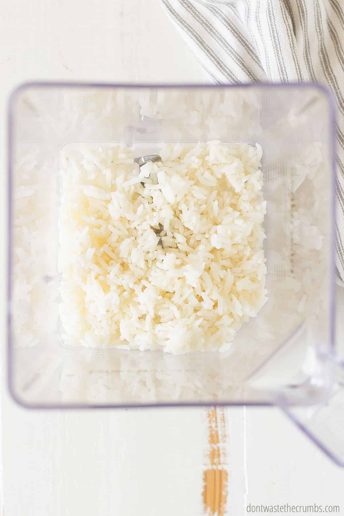 Rice in a blender