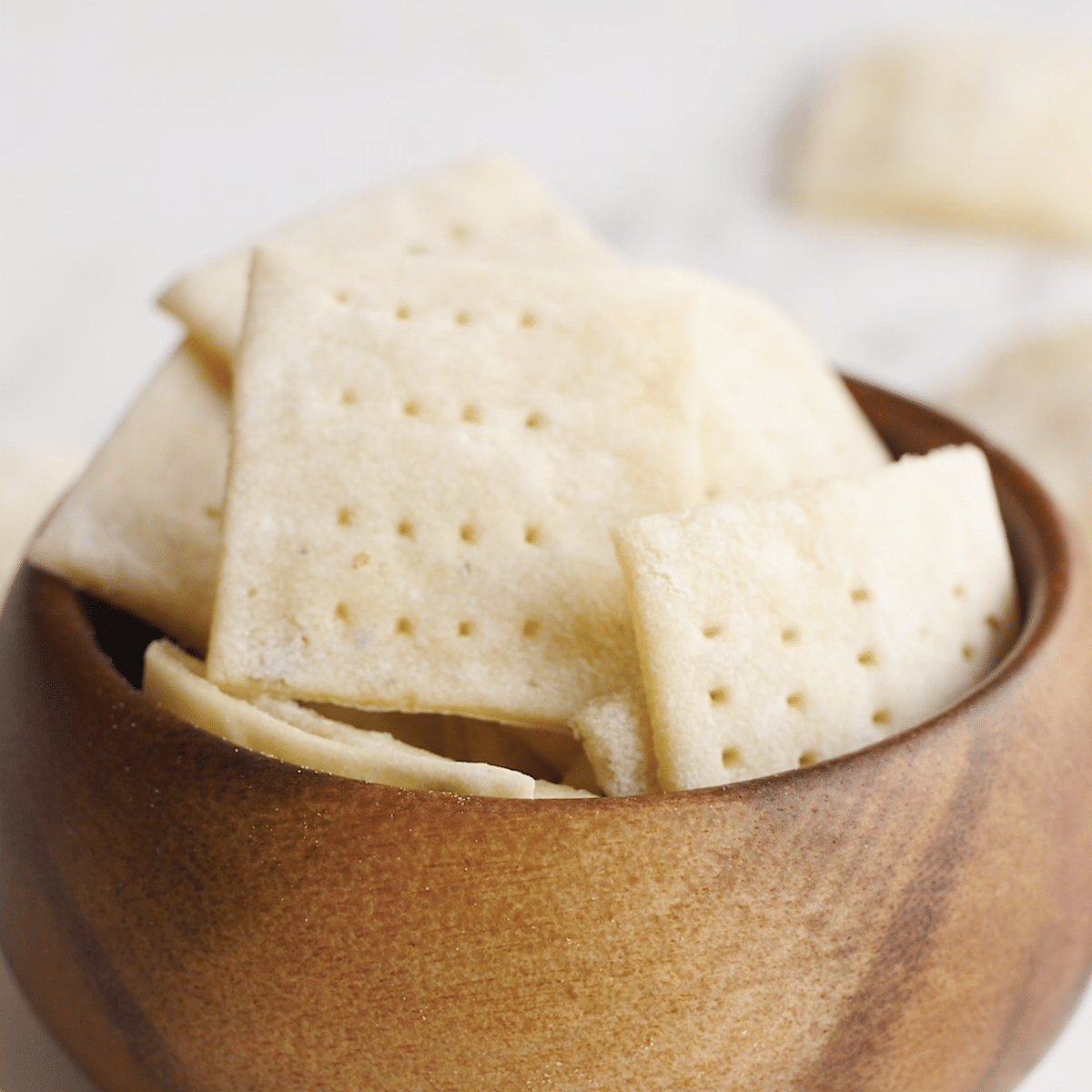 Bowl of homemade crackers
