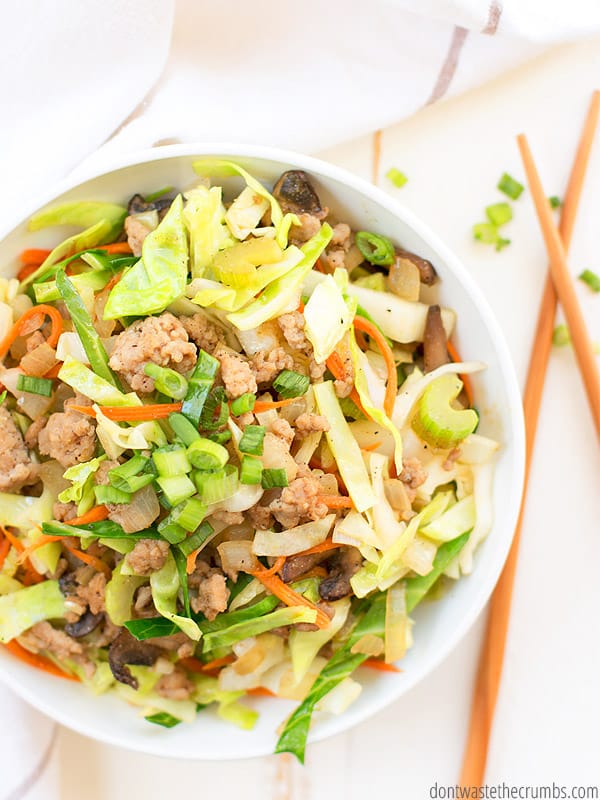 Homemade eggroll in a bowl.